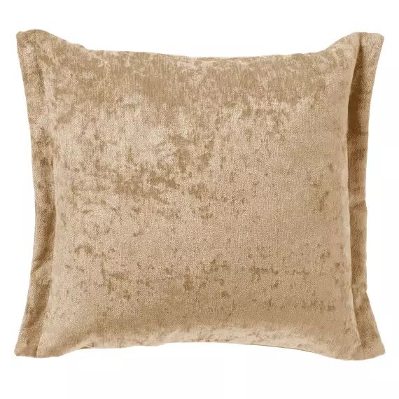 Housse de coussin beige en polyester-45×45 cm uni