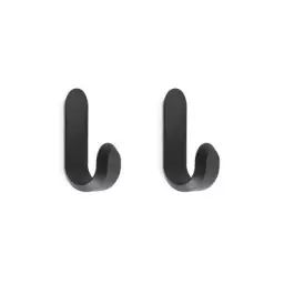Patère Curve en Métal, Aluminium anodisé – Couleur Noir – 2.1 x 15.33 x 5.8 cm – Designer Peter Johansen