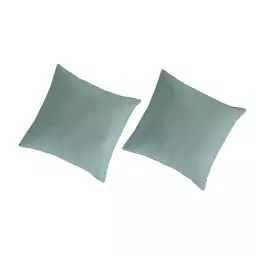 2 taies d’oreiller lin/coton organic  80×80 cm vert clair