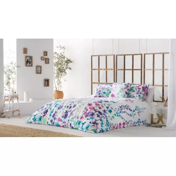 Housse de couette imprimé en percale Coton Multicolore 240×220 cm