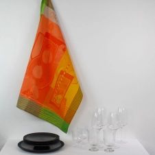 Torchon  pur coton orange 56×77