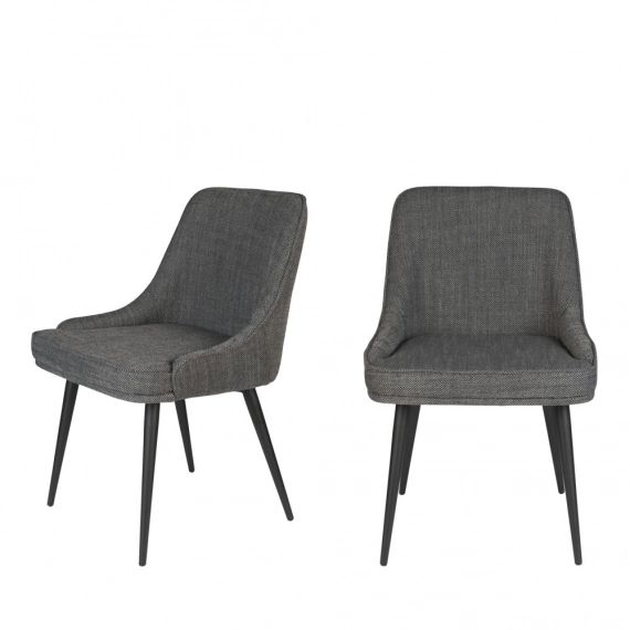 2 chaises en tissu gris anthracite