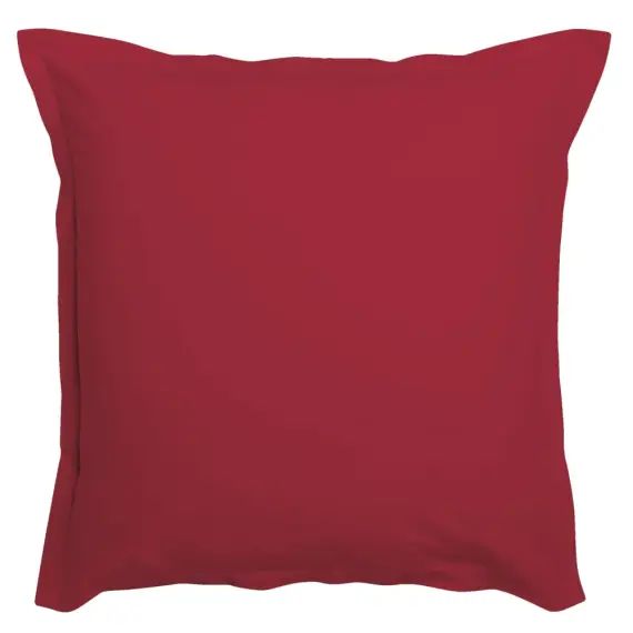 Taie d&rsquo;oreiller coton rouge 63×63 cm