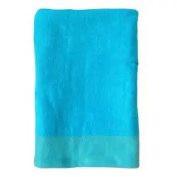 Serviette de bain éponge velours unie Shady Turquoise 140×180