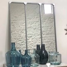 Miroir verrière atelier XL rectangulaire en métal finition zinc 95 x 120 – Bricklane – intérieur/extérieur