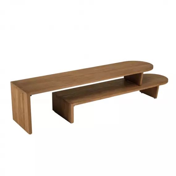 Meuble TV modulable en bois de teck recyclé naturel L160