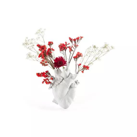 Vase Love in Bloom en Céramique, Porcelaine – Couleur Blanc – 16.5 x 9 x 25 cm – Designer Marcantonio