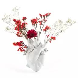 Vase Love in Bloom en Céramique, Porcelaine – Couleur Blanc – 16.5 x 9 x 25 cm – Designer Marcantonio