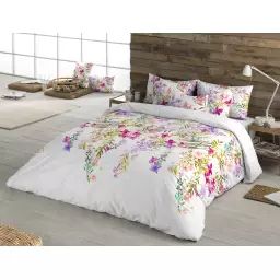 Housse de couette imprimé en percale Coton Multicolore 140×200 cm