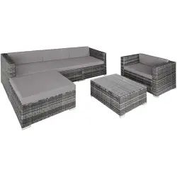Salon bas de jardin MILAN 5 places gris