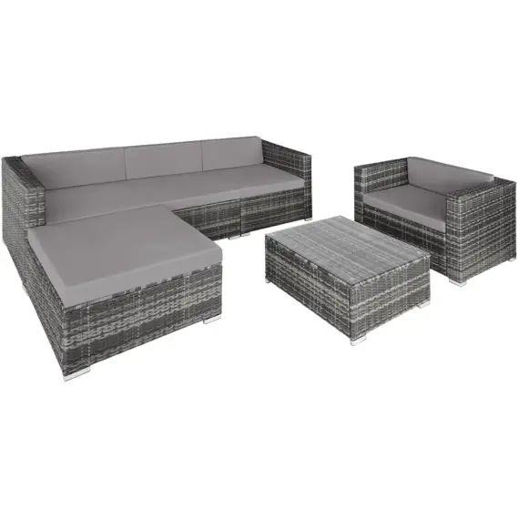 Salon bas de jardin MILAN 5 places gris