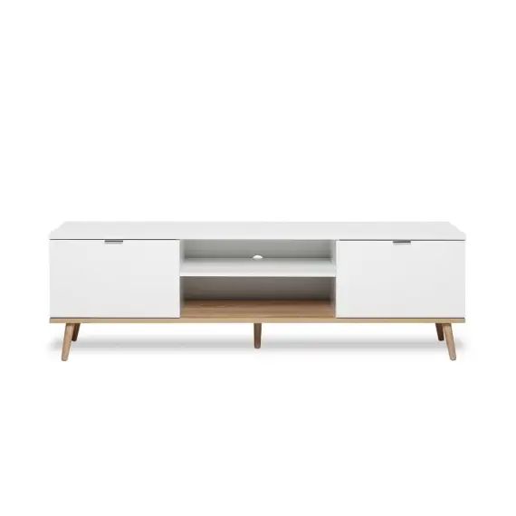 Meuble TV 2 portes 2 niches L160 x H50 cm