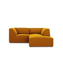 Canapé d’angle 3 places velours jaune