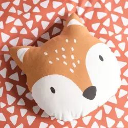 Coussin imprimé en coton orange 37×45