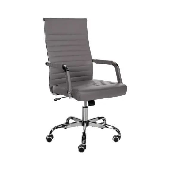Chaise de bureau réglable pivotante en similicuir Gris