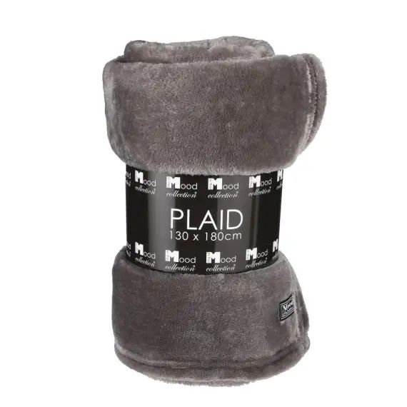 Plaid polaire anthracite 180×130