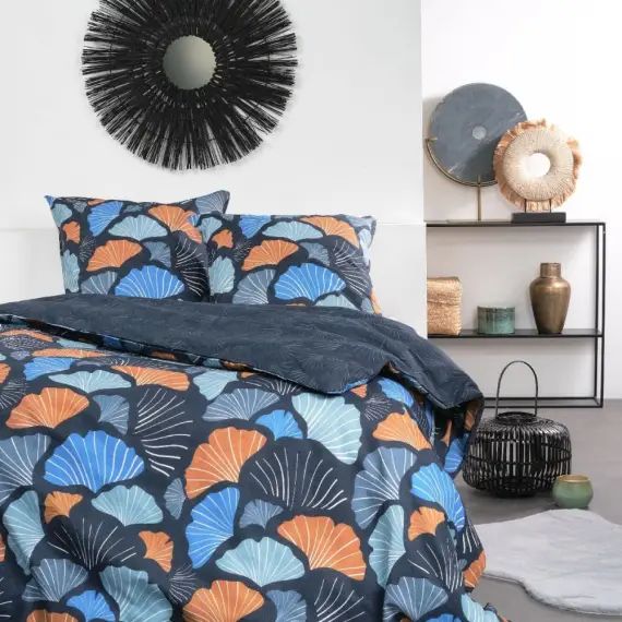 Parure de couette 100% coton 57 fils imprimée 260×240 2 taies