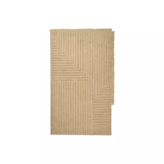 Tapis Crease en Tissu, Laine – Couleur Beige – 53.48 x 53.48 x 53.48 cm