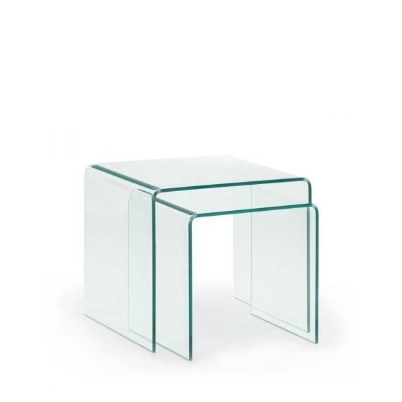 Burano – 2 tables basses gigognes en verre – Couleur – Transparent
