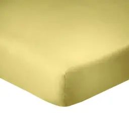Drap Housse coton jaune 90×190 cm