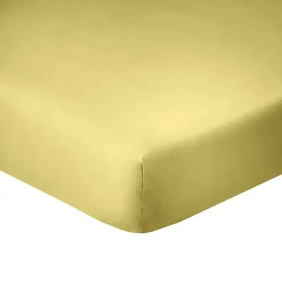 Drap Housse coton jaune 90×190 cm