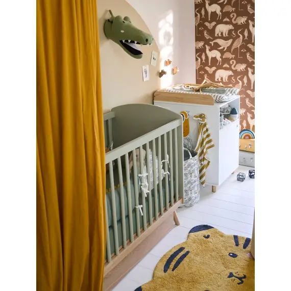 Lit  scandinave bébé à barreaux LIGNE CONFETTI vert