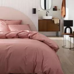 Parure de lit en coton rose solaire 200×200 Made in France