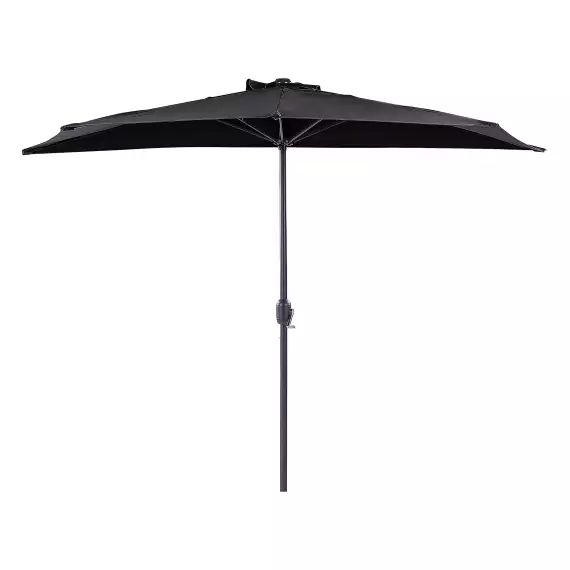 Parasol de jardin semi-circulaire 270 cm noir