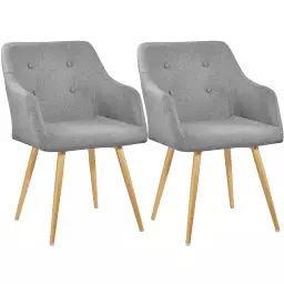 2 Chaises style scandinave TANJA gris