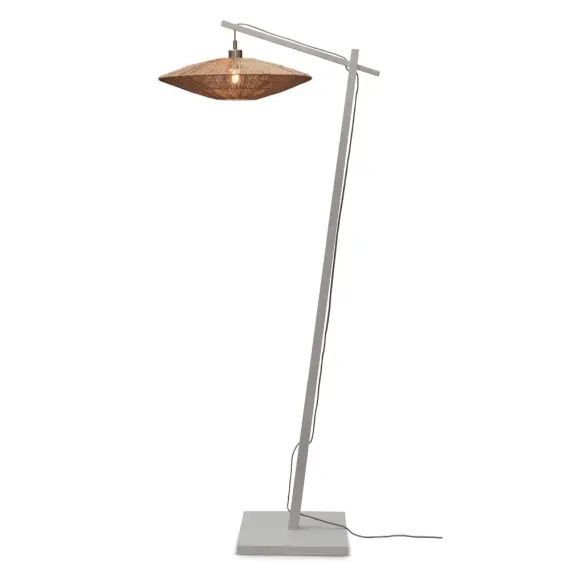 Lampadaire bambou abat-jour jute blanc/naturel, h. 176cm