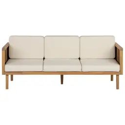 Canapé de jardin en tissu bois clair 3 Personnes