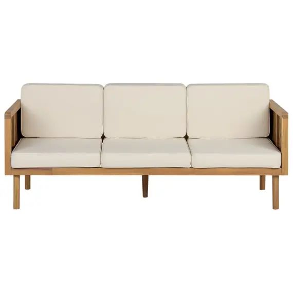 Canapé de jardin en tissu bois clair 3 Personnes