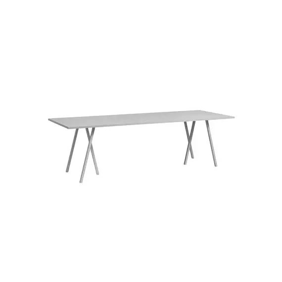 Table rectangulaire Loop en Métal, Acier laqué – Couleur Gris – 200 x 65 x 74 cm – Designer Leif Jorgensen