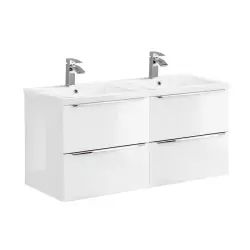 Meuble double vasque encastrée 120cm blanc