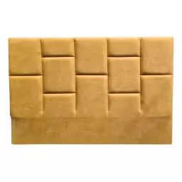 Tête de lit tissu L.140 cm DREAMEA EDITION IMPERIAL jaune moutarde