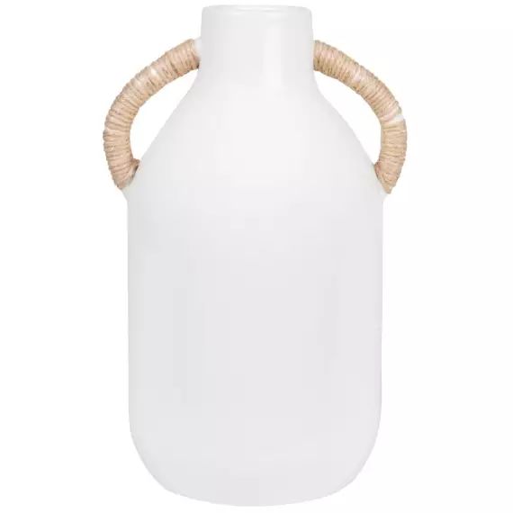 Vase en dolomite beige avec anses H26