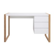 Bureau design 3 tiroirs blanc mat ARMEL