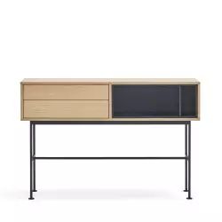 Yoko – Console 2 tiroirs en bois L120cm – Couleur – Gris anthracite