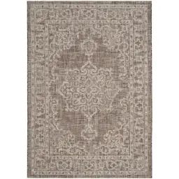 Tapis interieur / exterieur en marron & beige, 122 x 170 cm