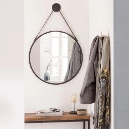Miroir rond Barbier noir diam.65 cm