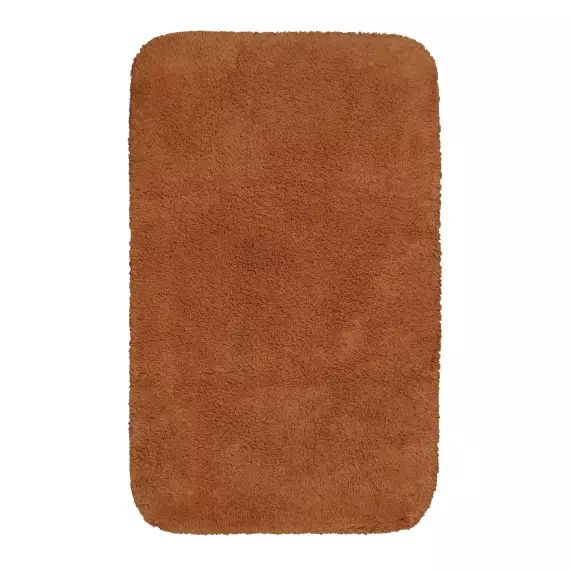 Tapis de bain doux terracotta coton 70×120