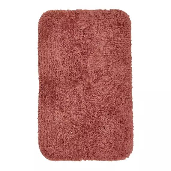 Tapis de bain tufté uni en Polyester Rouge 50×80 cm