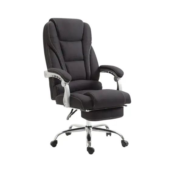 Chaise de bureau réglable pivotante en tissu Noir