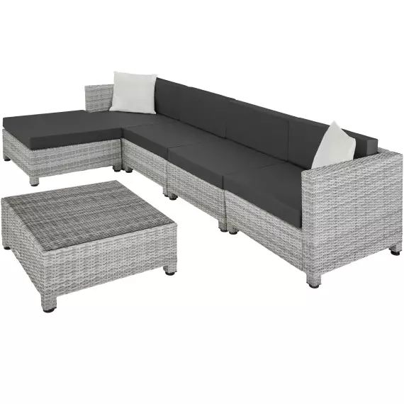Salon bas de jardin AMY 5 places rembourrage de 10 de cm avec 2 sets