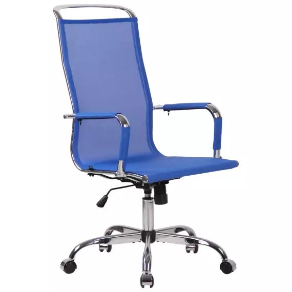 Chaise de bureau réglable pivotant en microfibre Bleu