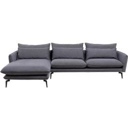 Canapé d’angle gauche 3 places en tissu gris