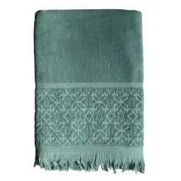 Serviette de bain éponge velours Romance fougere 90×170