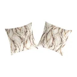 2 Taies d&rsquo;oreiller en percale de coton 65×65 cm beige