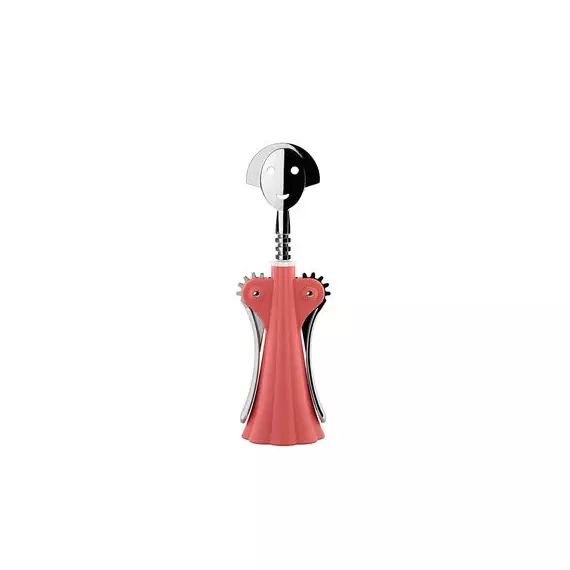 Tire-bouchon Anna & Alessandro en Plastique, Acier laminé – Couleur Rose – 15.33 x 15.33 x 24.5 cm – Designer Alessandro Mendini