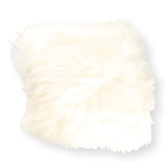 Coussin en peau de mouton islandais blanc 35×35